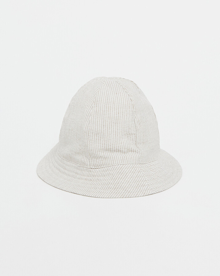 Chapeau en seersucker A rayures coloris beige Natalys