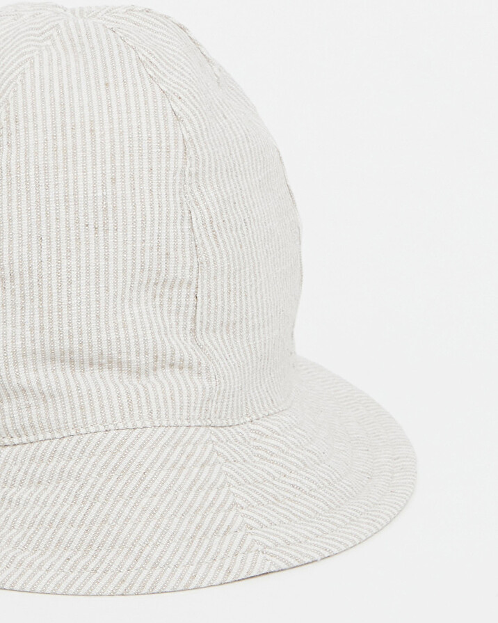 Chapeau en seersucker A rayures coloris beige Natalys