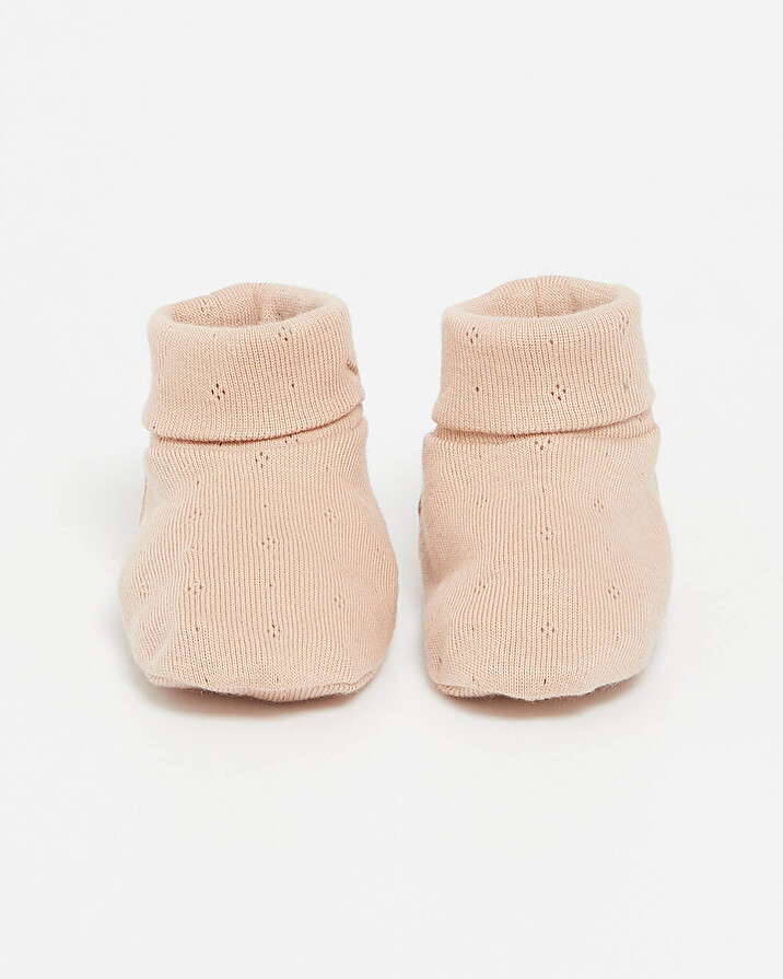 Chaussons ajourés en coton Coloris bois de rose Natalys