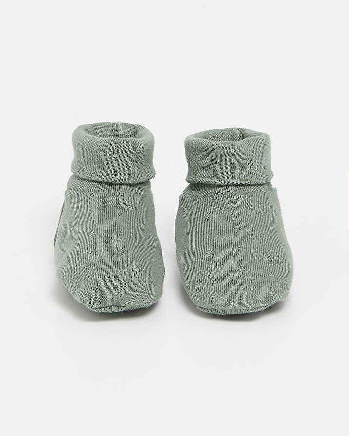 Chaussons ajourés en coton Coloris vert Natalys