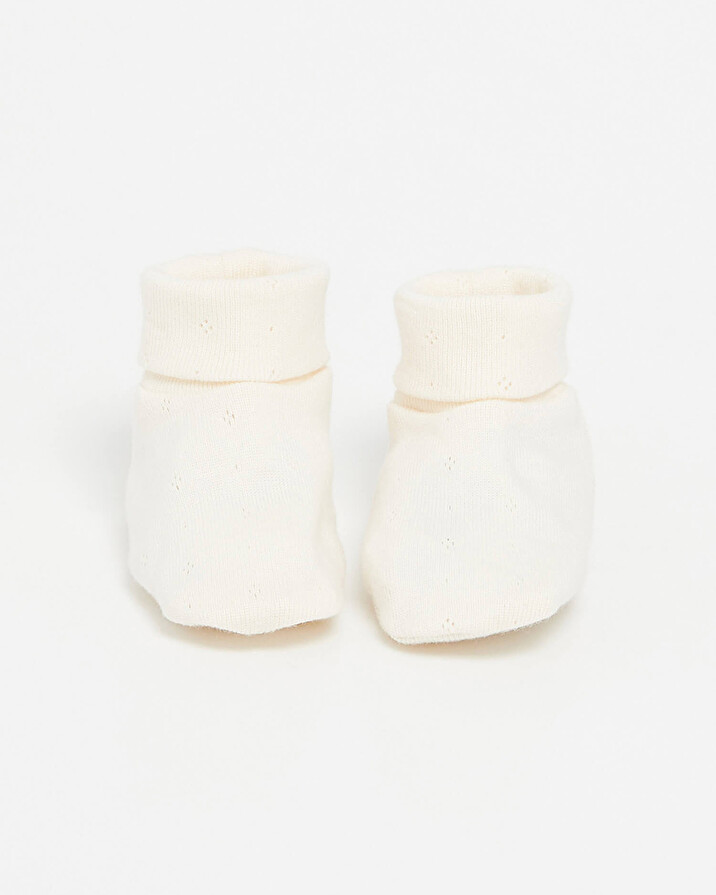 Chaussons ajourés en coton Coloris craie Natalys