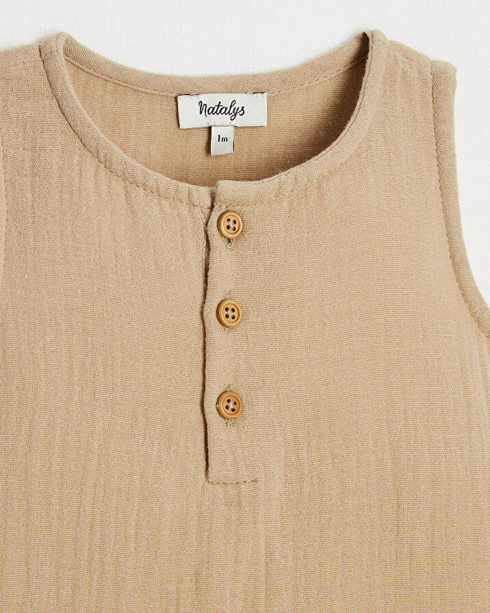 Combinaison en gaze de coton Coloris camel Natalys