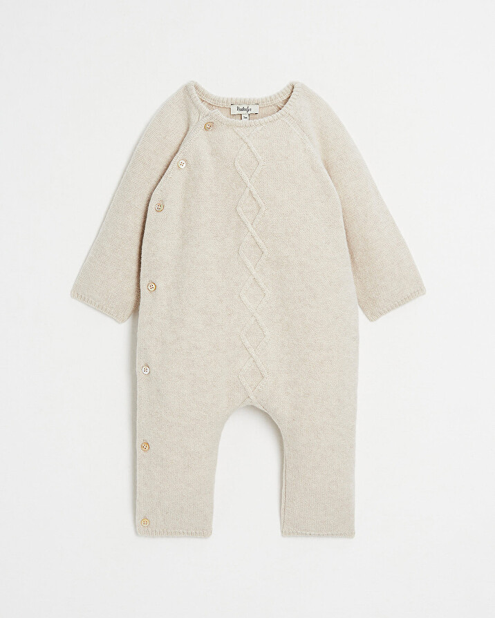 Combinaison longue en tricot Coloris beige chiné Natalys