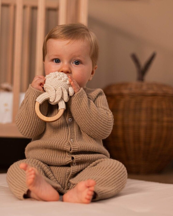 Combinaison longue en tricot Coloris camel Natalys