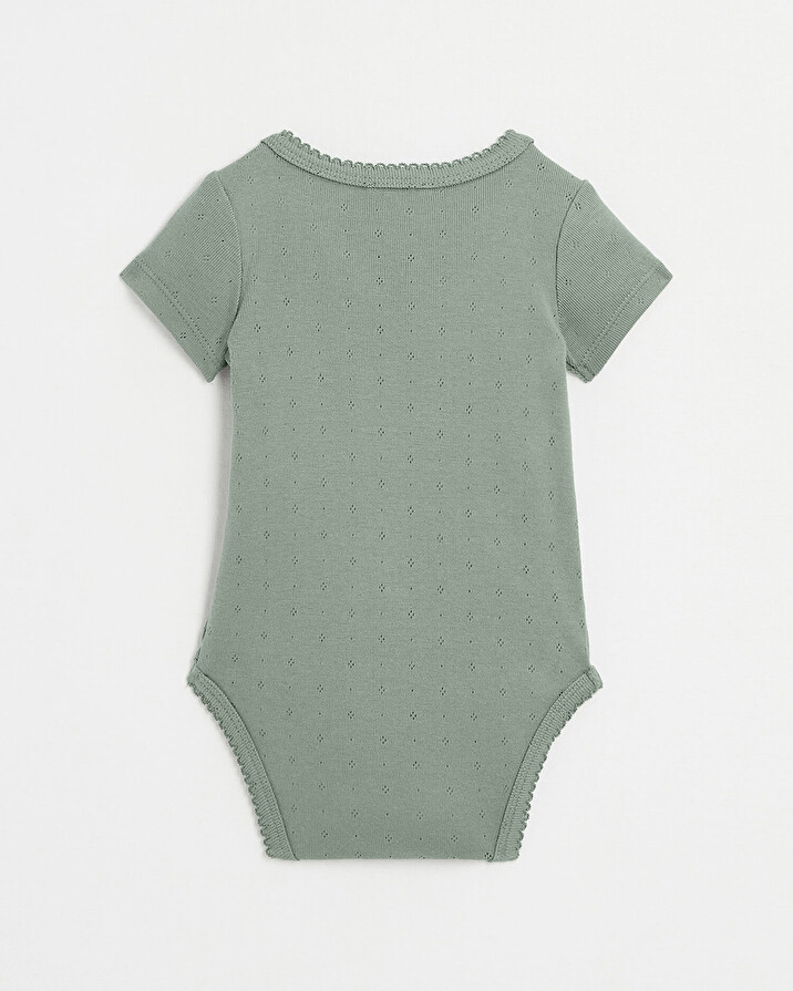 Body croisé fantaisie manches courtes Coloris vert Natalys