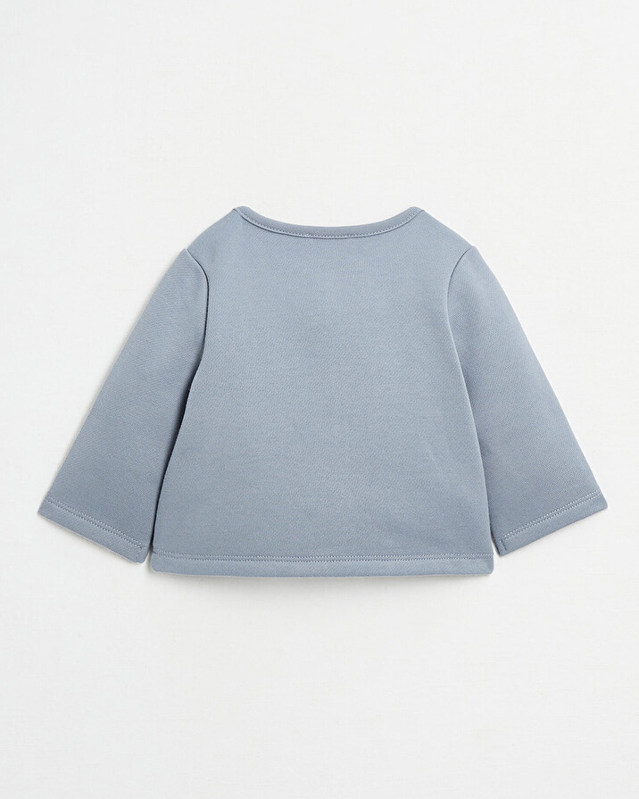 Gilet brodé en molleton Coloris bleu gris Natalys
