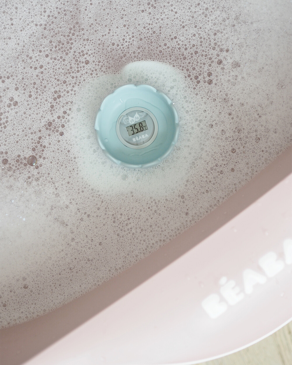 Thermomètre De Bain Béaba Lotus Digital - Mesure Eau Et Pièce - Flotteur Ludique - Rose Ancien