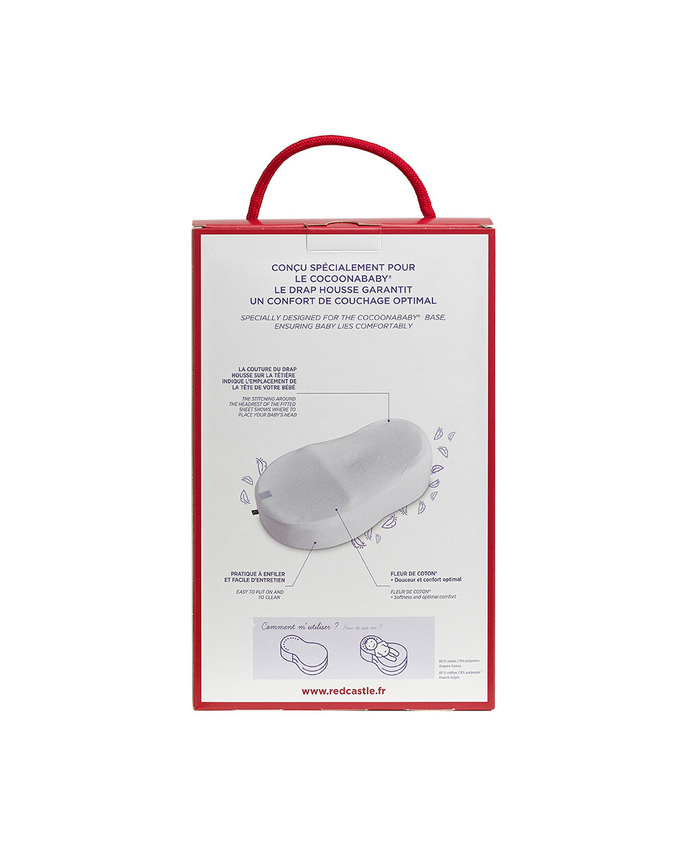 Drap housse Cocoonababy Coloris blanc Red Castle