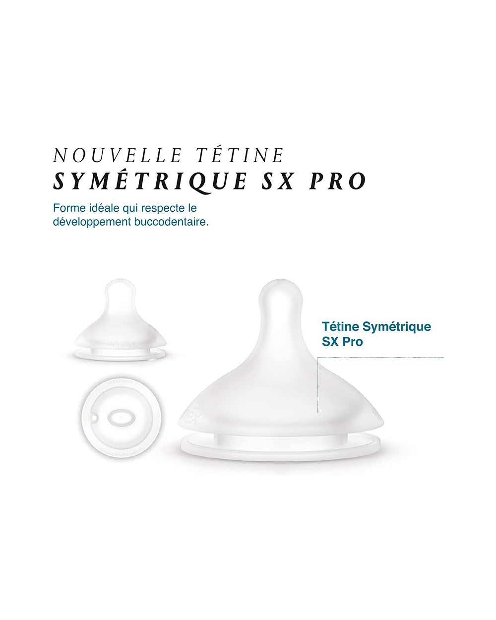 Lot de 2 t&eacute;tines sym&eacute;triques SX Pro D&eacute;bit M  Suavinex