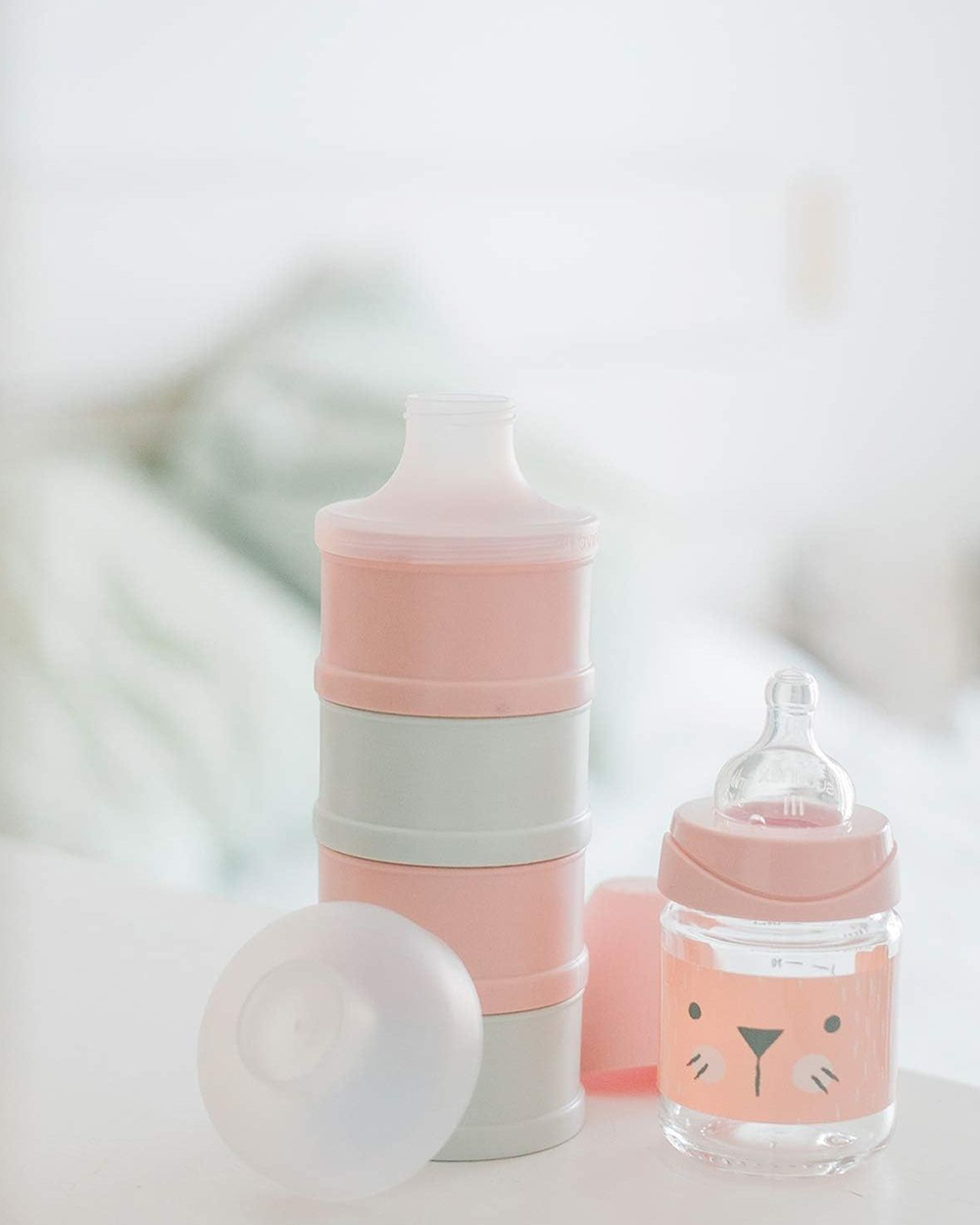 Boite De Conservation Lait En Poudre Boîte Lait Poudre Bébé - Distributeur Portable Pratique - Compartiments Doseurs - Voyage Sortie Boîte Poudre Bébé Voyage