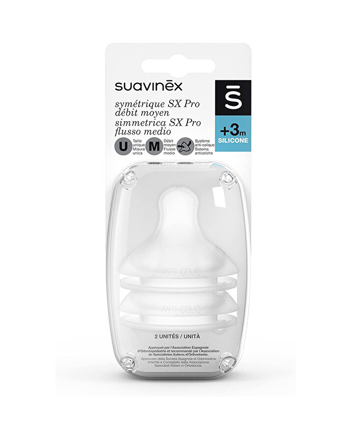 Lot de 2 t&eacute;tines sym&eacute;triques SX Pro D&eacute;bit M  Suavinex