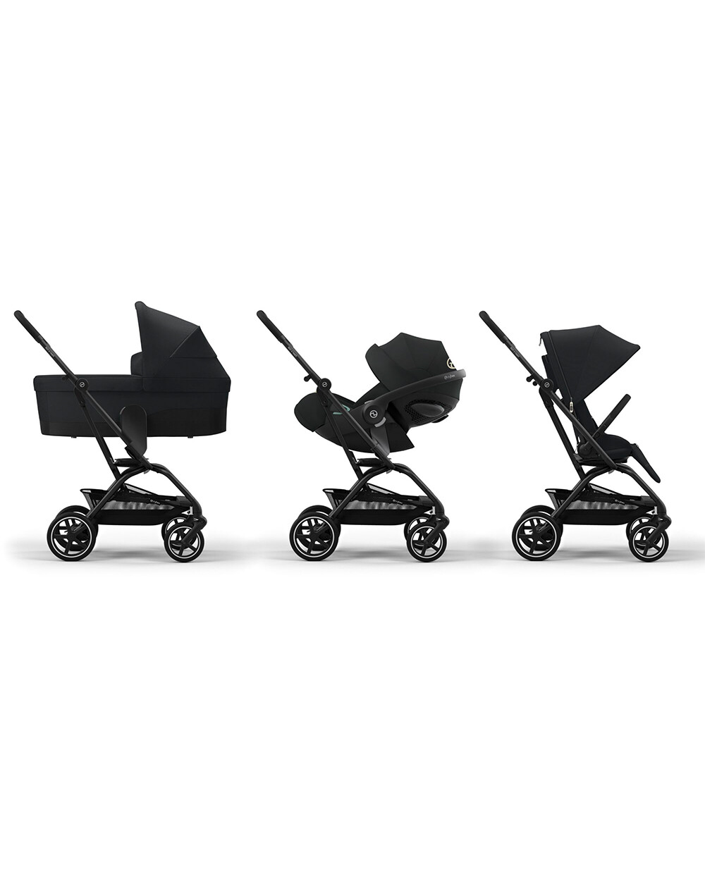 Poussette Eezy S Twist+2 Châssis noir coloris magic black Cybex