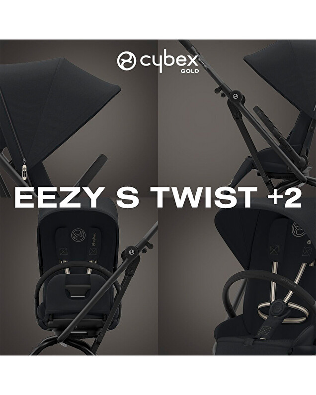 Poussette Eezy S Twist+2 Châssis noir coloris magic black Cybex