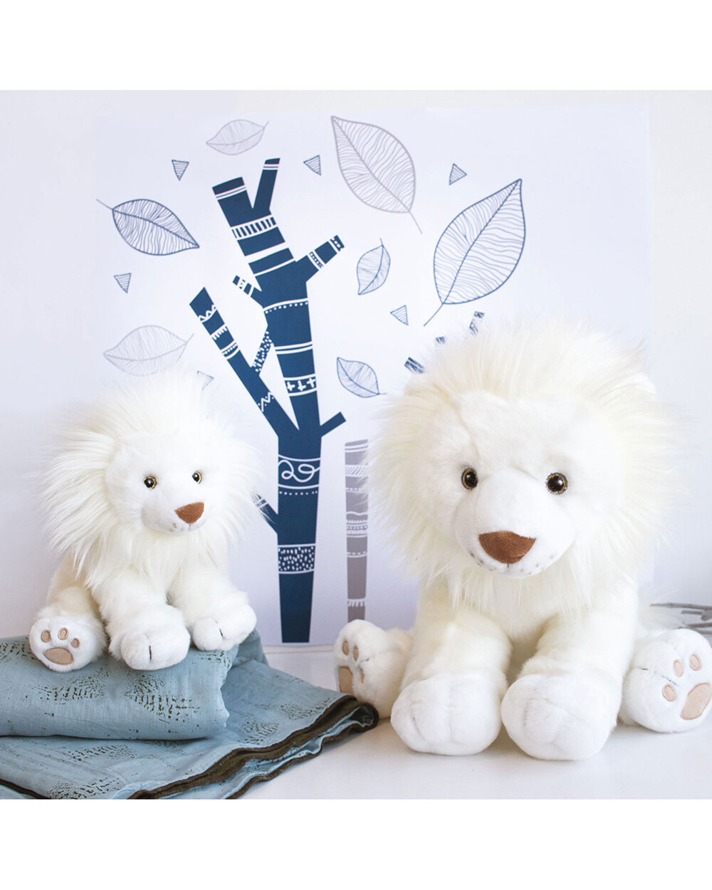 Peluche Lion des Neiges 28 cm Coloris blanc Histoire d'Ours