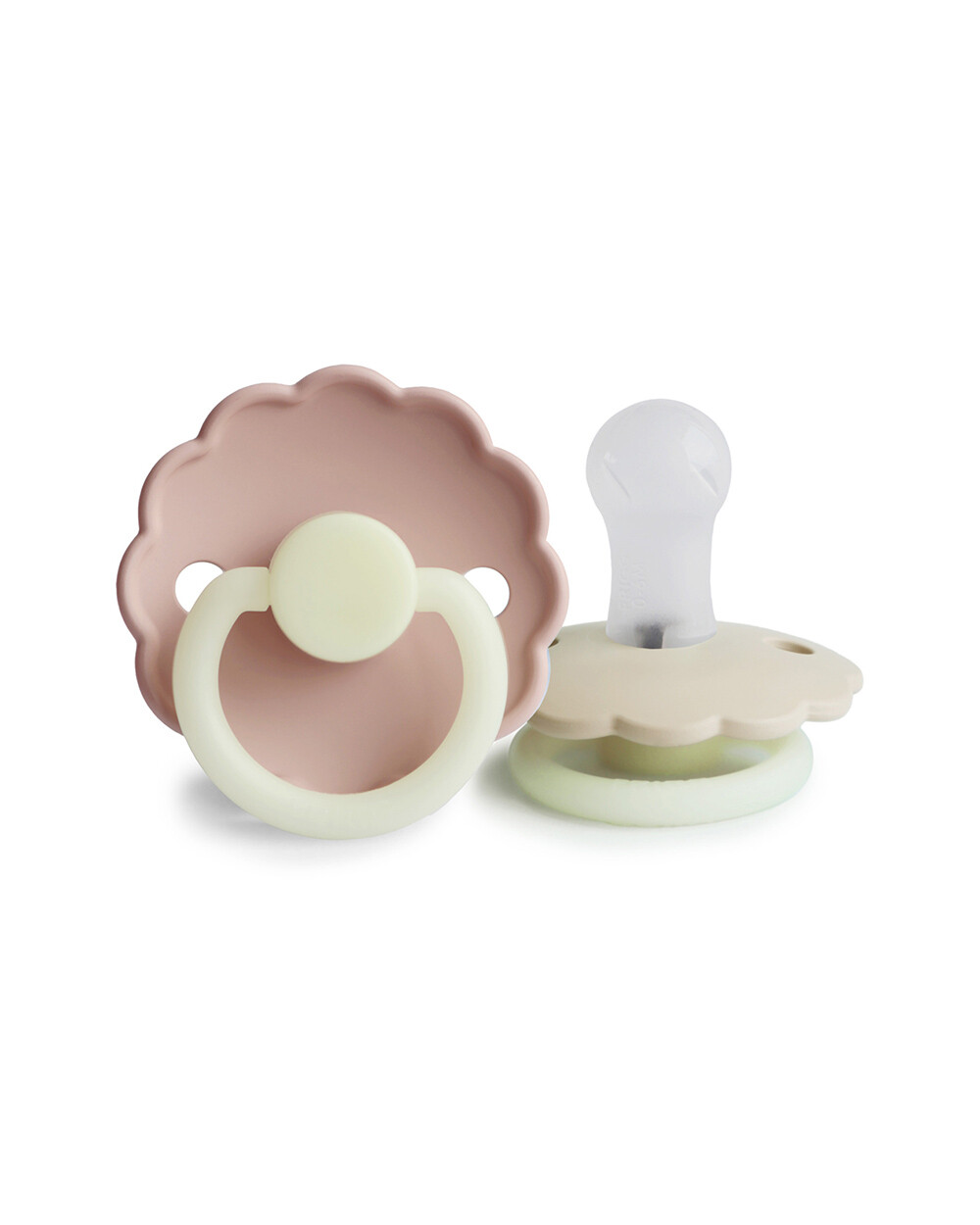 Lot de 2 sucettes Daisy night silicone Coloris cream/blush  Frigg