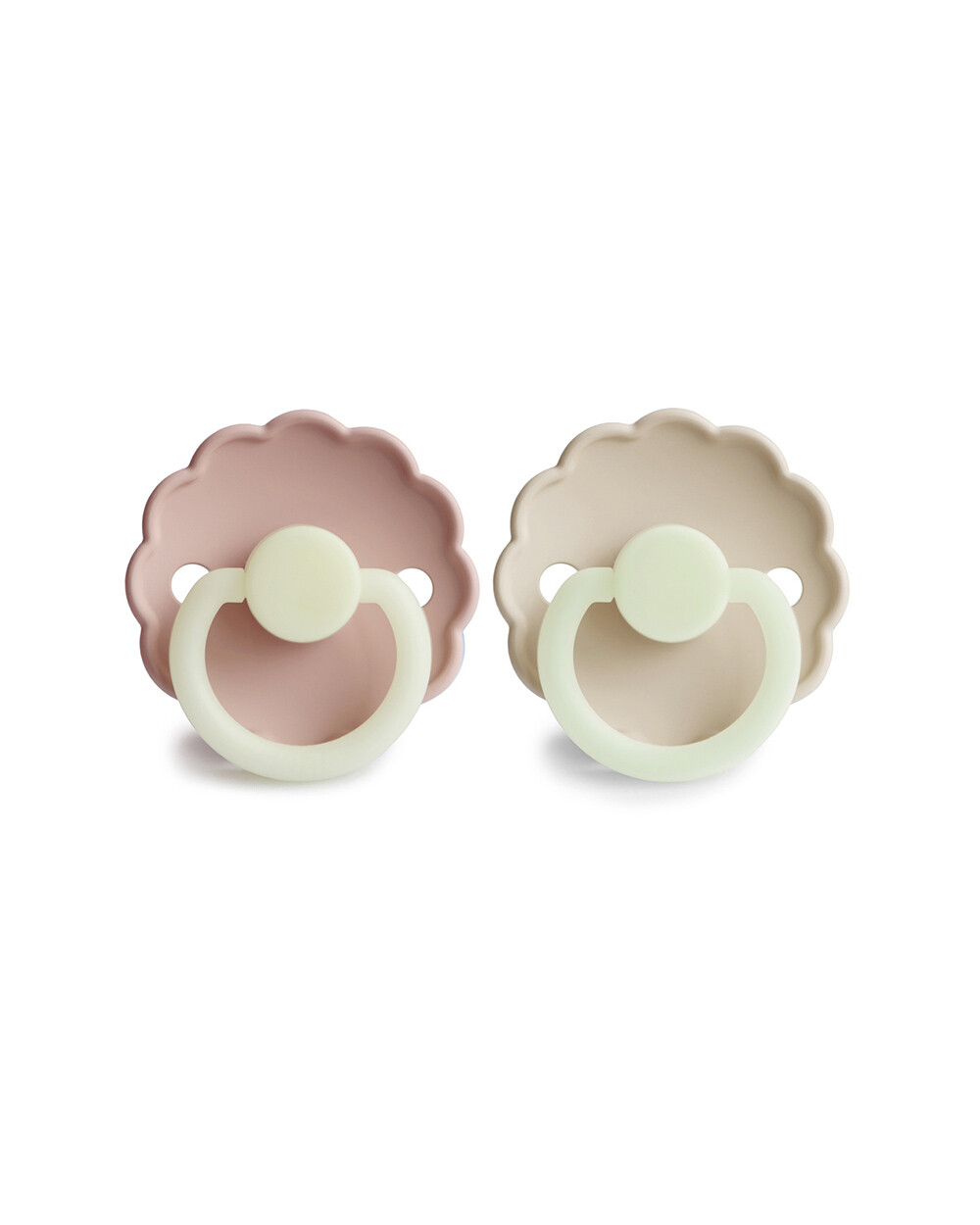 Lot de 2 sucettes Daisy night silicone Coloris cream/blush  Frigg