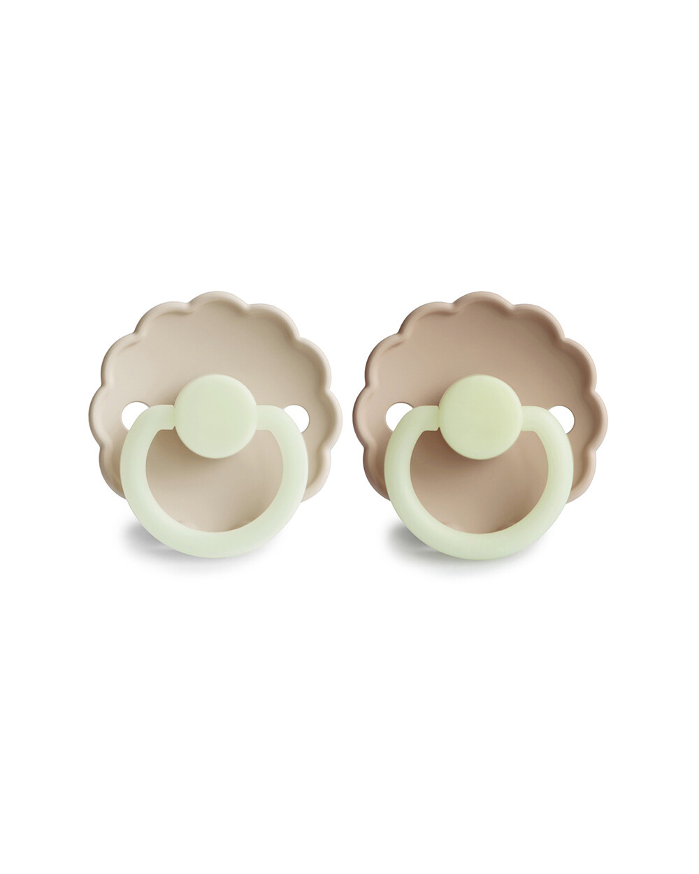 Lot de 2 sucettes Daisy night silicone Coloris croissant/cream  Frigg