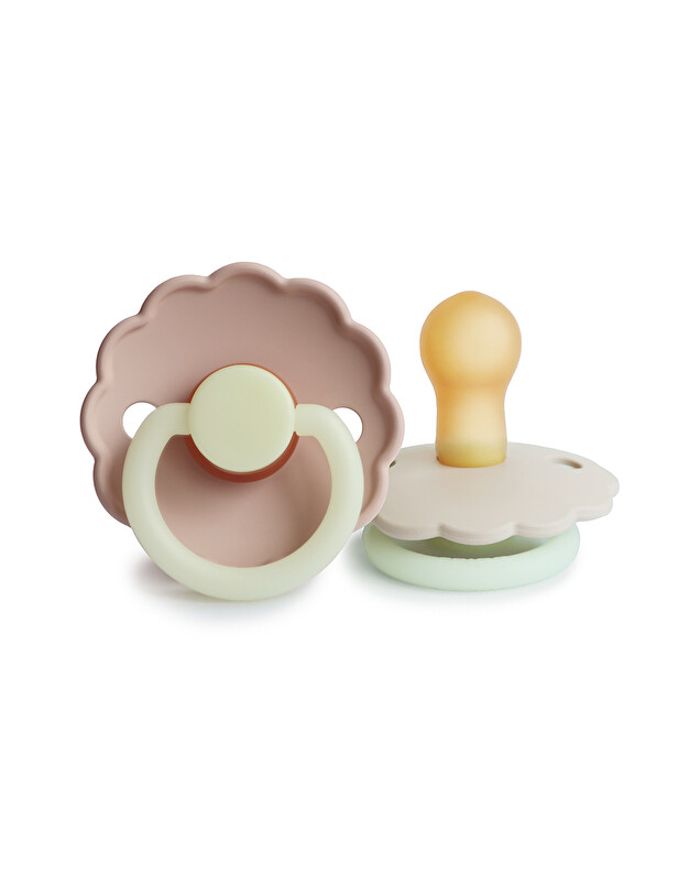 Lot de 2 sucettes Daisy night latex Coloris cream/blush Frigg