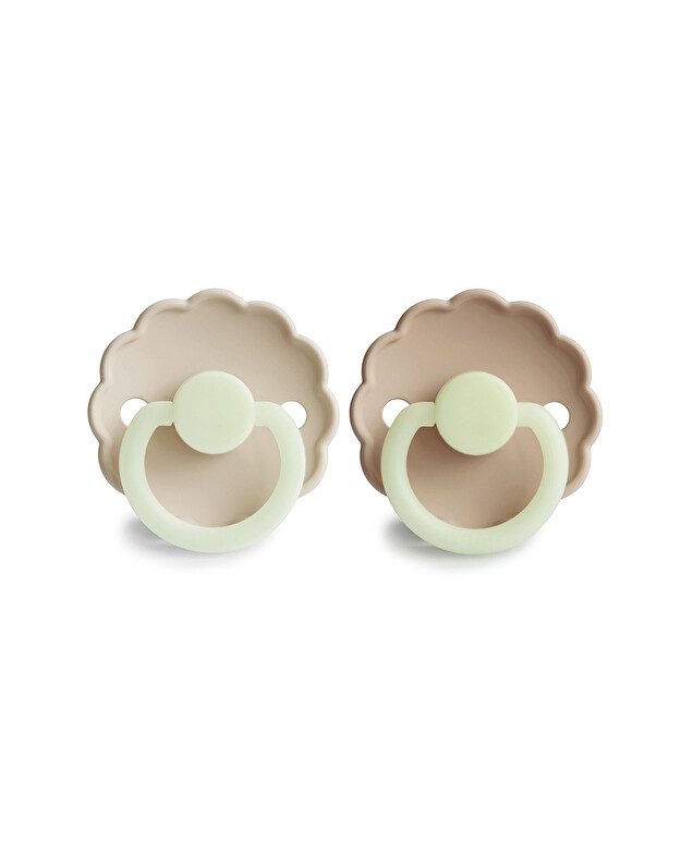 Lot de 2 sucettes Daisy night silicone Coloris croissant/cream Frigg