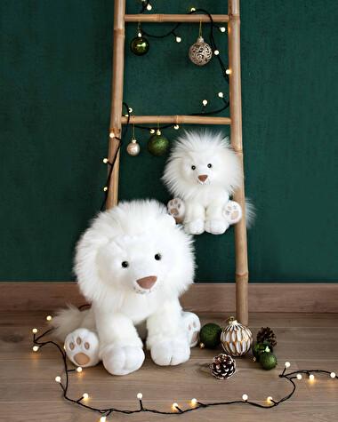 Peluche Lion des Neiges 28 cm Coloris blanc  Histoire d'Ours