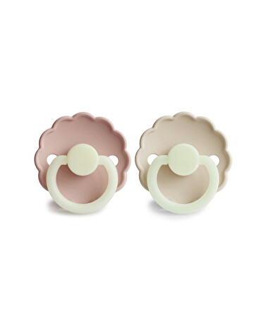 Lot de 2 sucettes Daisy night silicone Coloris cream/blush  Frigg