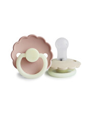 Lot de 2 sucettes Daisy night silicone Coloris cream/blush  Frigg