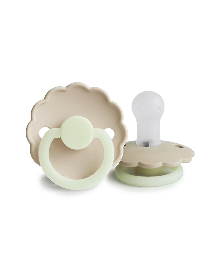 Lot de 2 sucettes Daisy night silicone Coloris croissant/cream  Frigg