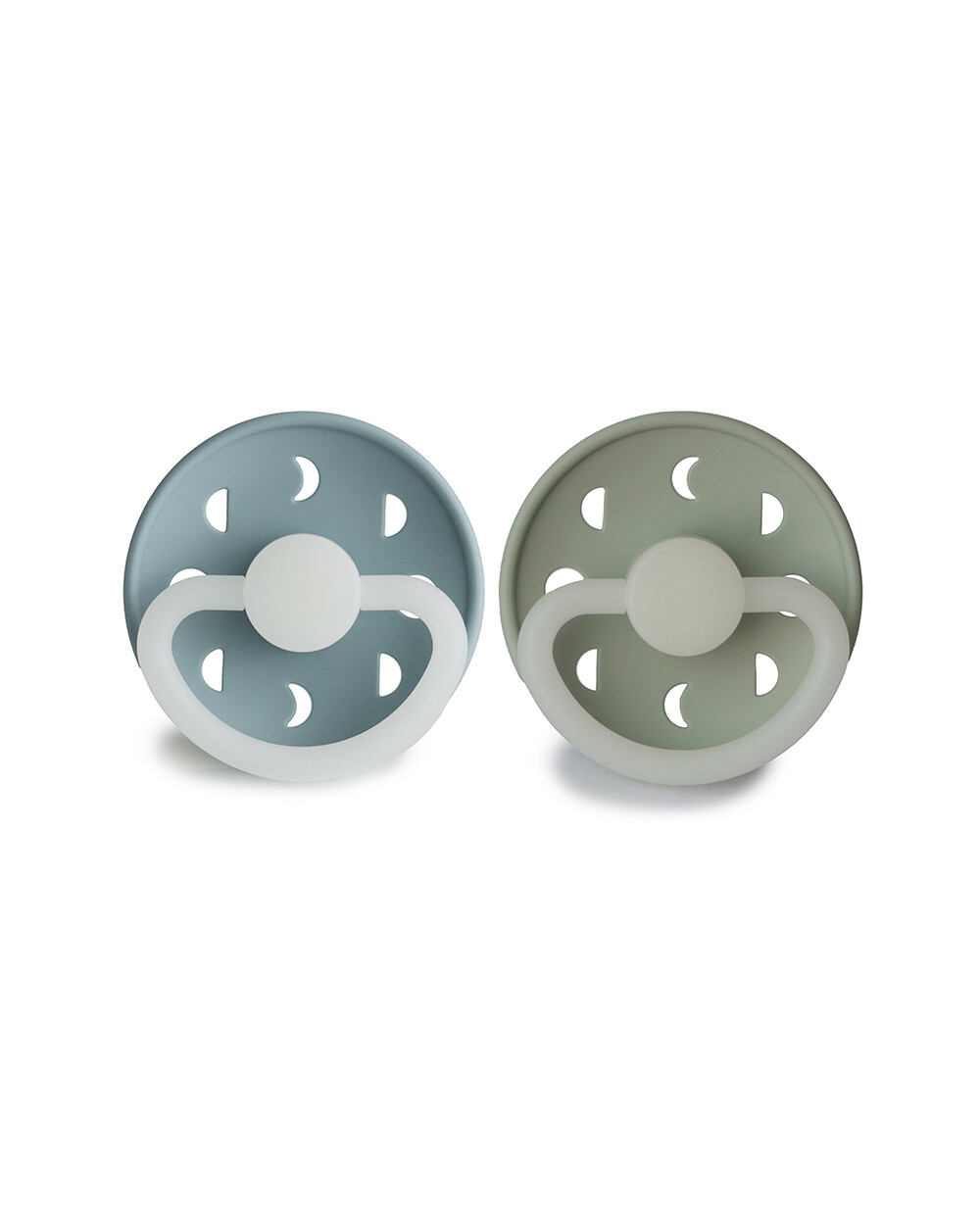 Lot de 2 sucettes Moon night silicone Coloris stone blue/sage  Frigg