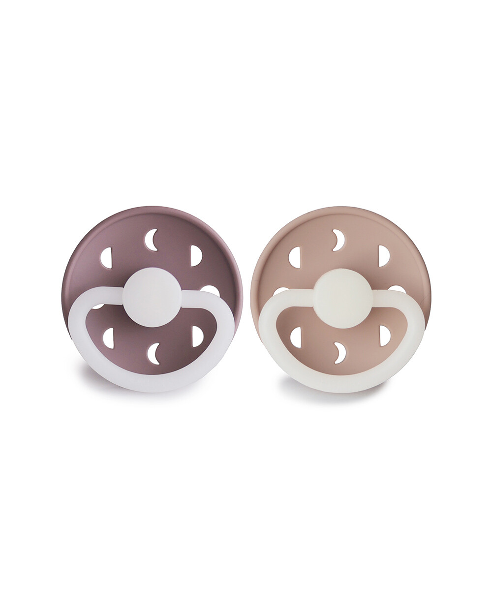 Lot de 2 sucettes Moon night silicone Coloris mauve/blush Frigg