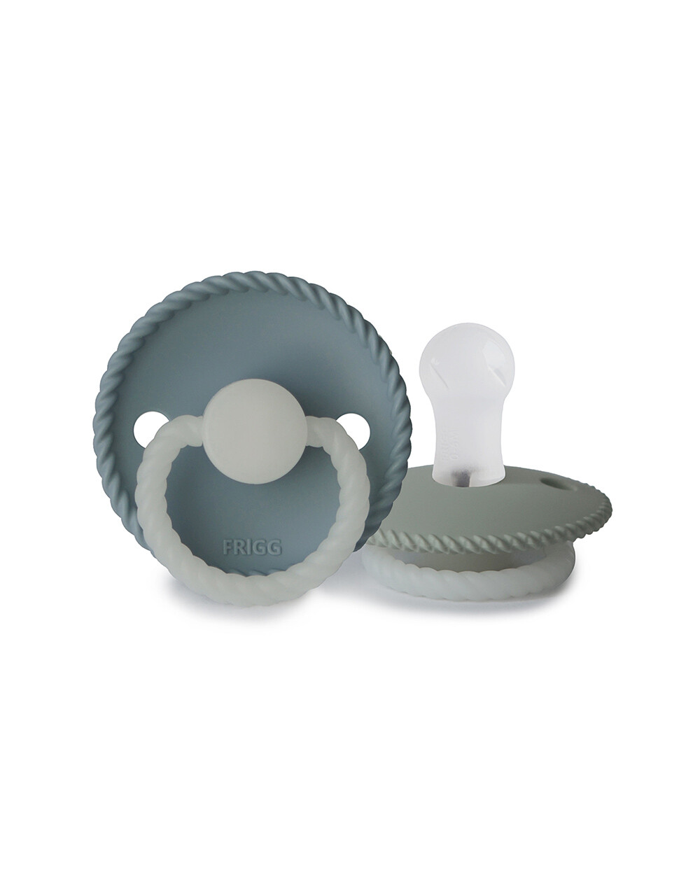 Lot de 2 sucettes Rope night silicone Coloris night stone blue/sage Frigg