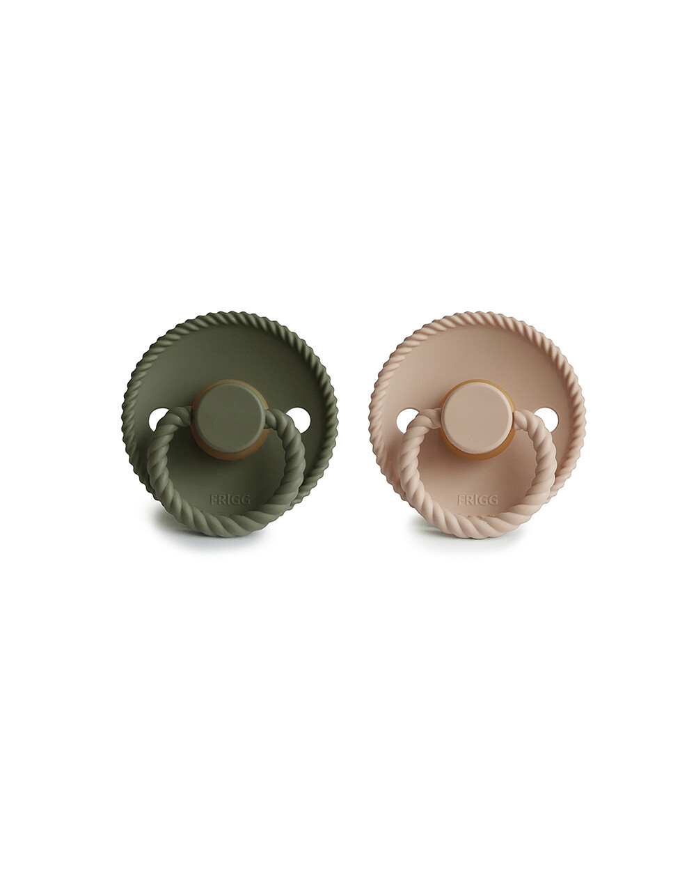 Lot de 2 sucettes Rope latex Coloris croissant/olive  Frigg