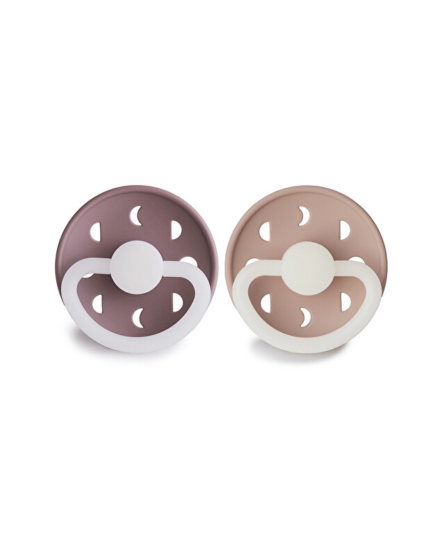 Lot de 2 sucettes Moon night silicone Coloris mauve/blush Frigg