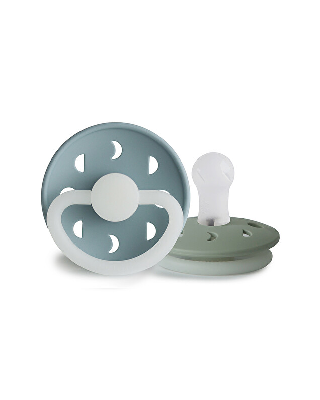 Lot de 2 sucettes Moon night silicone Coloris stone blue/sage  Frigg