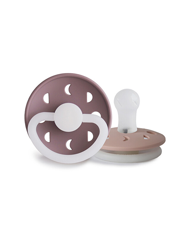 Lot de 2 sucettes Moon night silicone Coloris mauve/blush Frigg