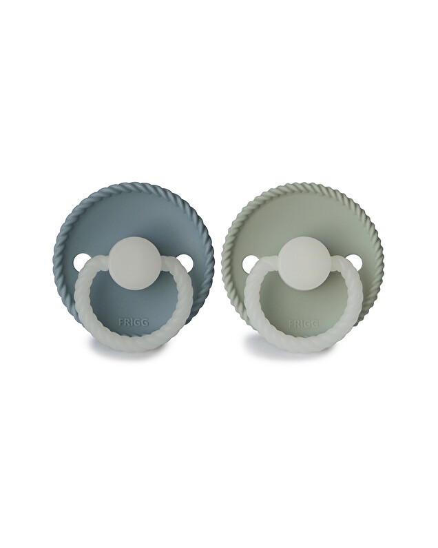 Lot de 2 sucettes Rope night silicone Coloris night stone blue/sage  Frigg