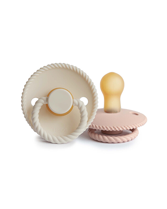 Lot de 2 sucettes Rope latex Coloris blush/cream Frigg
