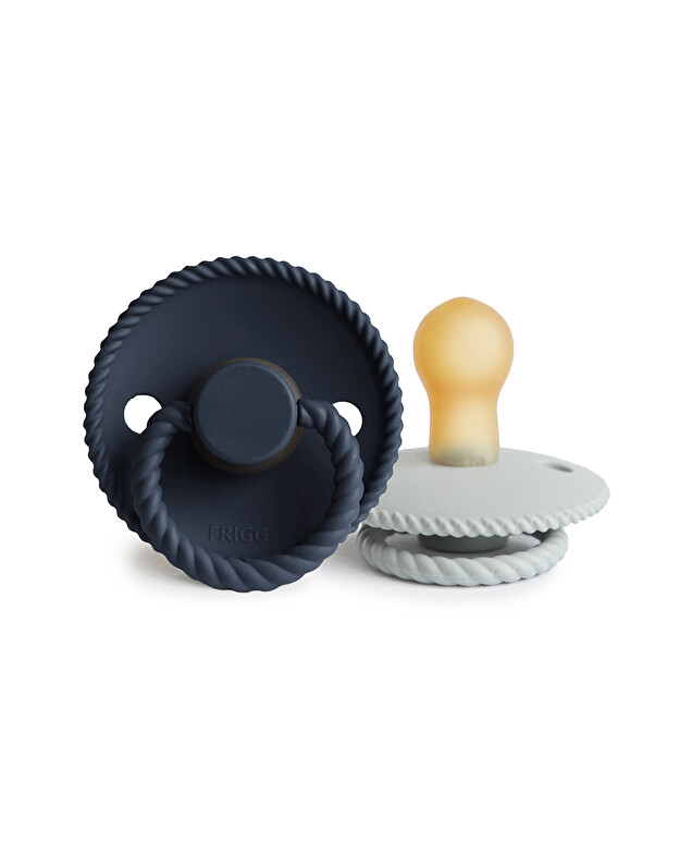 Lot de 2 sucettes Rope latex Coloris silver gray/dark navy Frigg