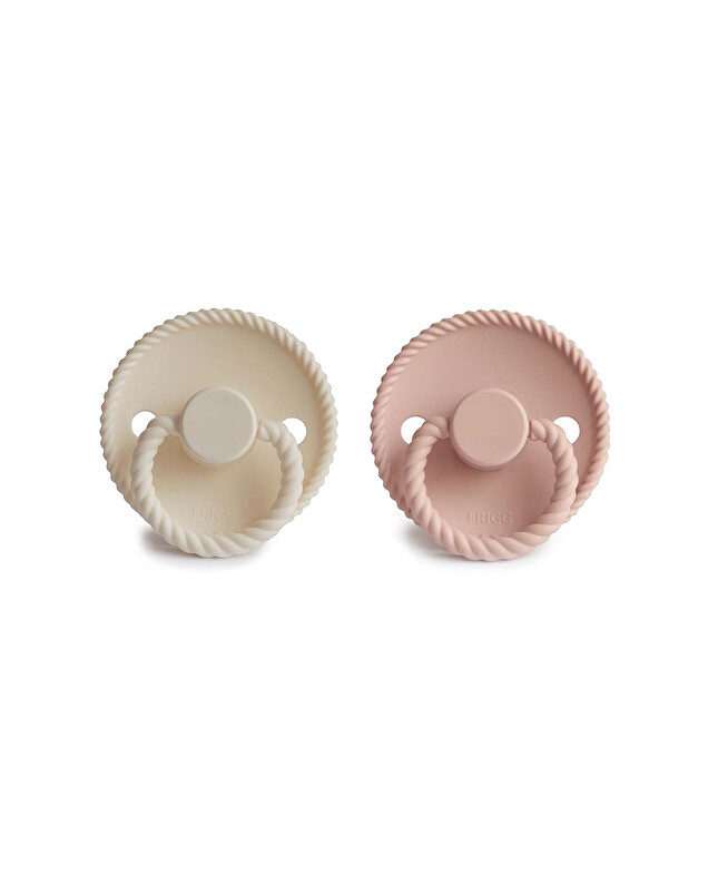 Lot de 2 sucettes Rope silicone Coloris blush/cream Frigg
