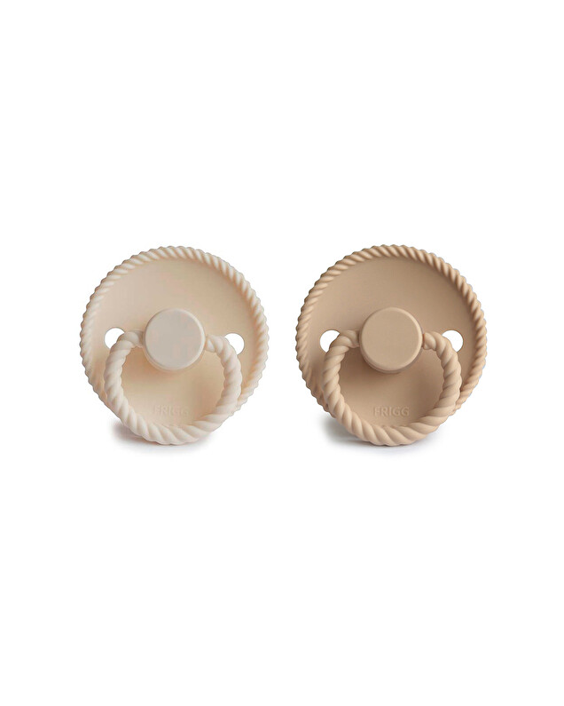 Lot de 2 sucettes Rope silicone Coloris cream/croissant Frigg