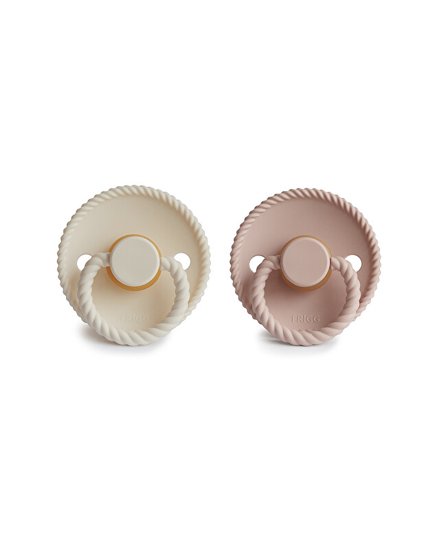 Lot de 2 sucettes Rope latex Coloris blush/cream Frigg