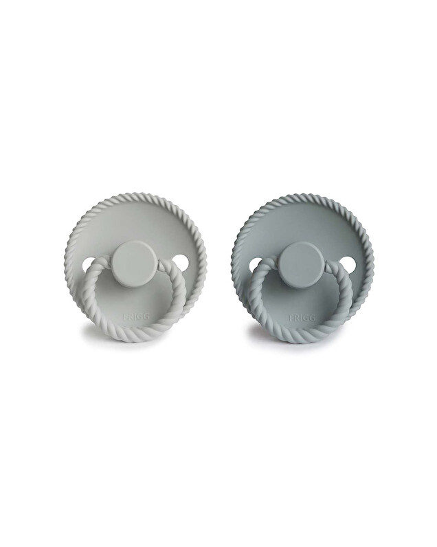Lot de 2 sucettes Rope silicone Coloris french gray/silver gray Frigg