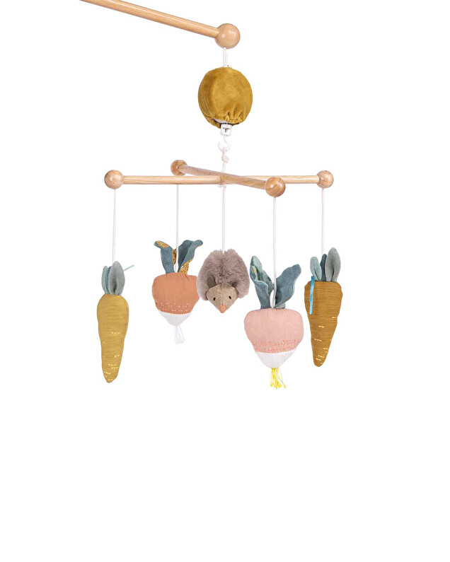 Mobile musical croisillon Trois petits lapins  Moulin Roty