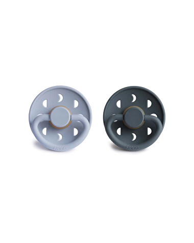 Lot de 2 sucettes Moon latex Coloris powder blue/slate  Frigg