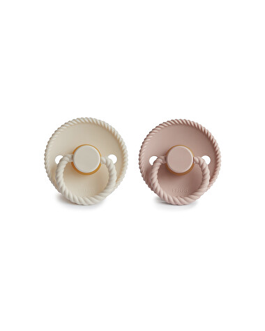 Lot de 2 sucettes Rope latex Coloris blush/cream  Frigg