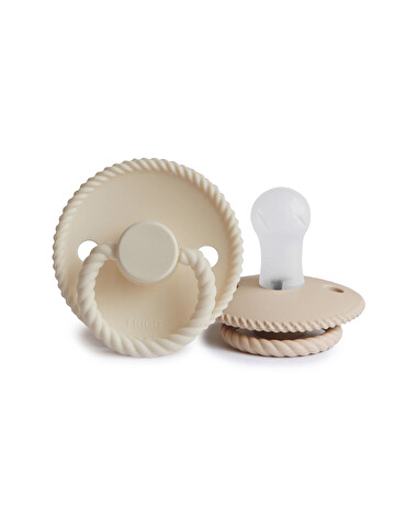 Lot de 2 sucettes Rope silicone Coloris cream/croissant  Frigg