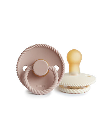 Lot de 2 sucettes Rope latex Coloris blush/cream  Frigg