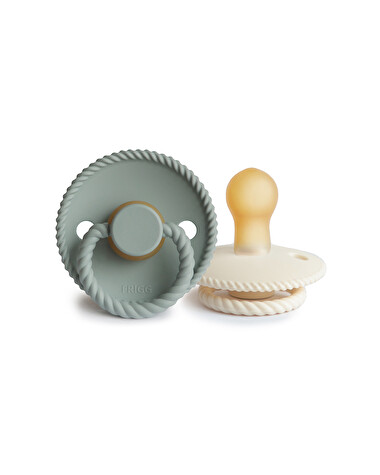 Lot de 2 sucettes Rope latex Coloris cream/sage  Frigg