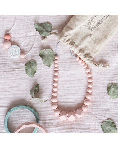 Collier d'allaitement Constance Coloris rose perle  Minty Wendy