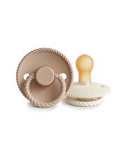 Lot de 2 sucettes Rope latex Coloris cream/croissant  Frigg