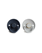 Lot de 2 sucettes Rope latex Coloris silver gray/dark navy  Frigg